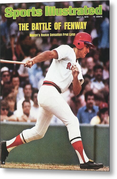 Magazine Cover Metal Print featuring the photograph Boston Red Sox Fred Lynn... Sports Illustrated Cover by Sports Illustrated