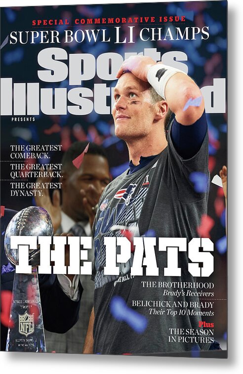 Commemorative Metal Print featuring the photograph New England Patriots, Super Bowl LI Commemorative Issue Cover by Sports Illustrated