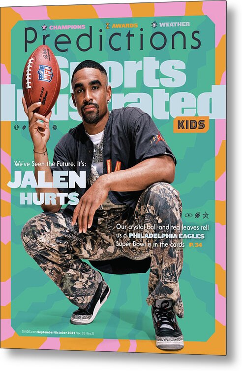 09cover Metal Print featuring the photograph Philadelphia Eagles QB Jalen Hurts September / October 2023 Sports Illustrated Kids Cover by Sports Illustrated