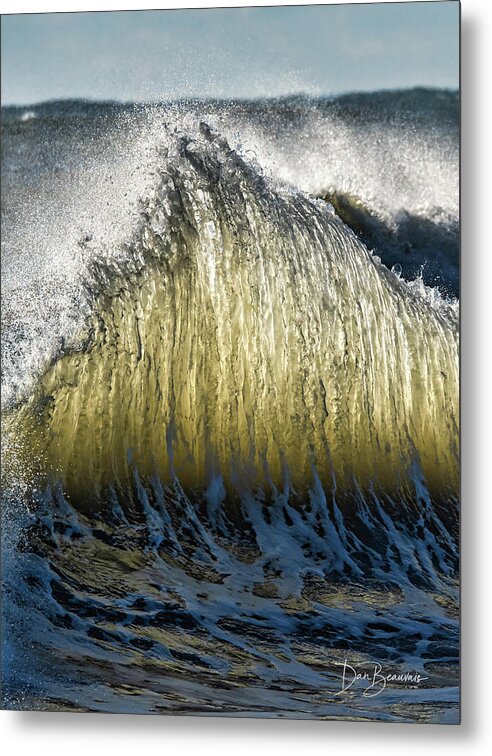 Wave Metal Print featuring the photograph Wave Collision 5084 by Dan Beauvais