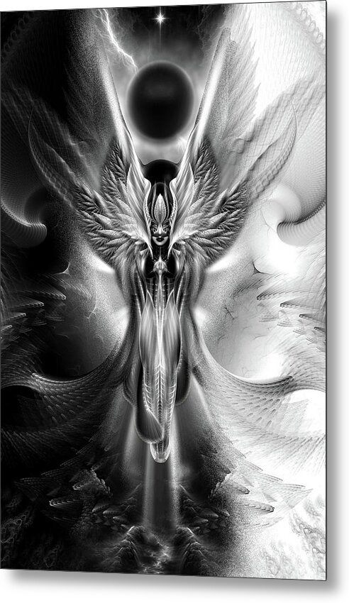 Arsencia Metal Print featuring the digital art Arsencia The Other Side Of Midnight Fractal Portrait by Rolando Burbon