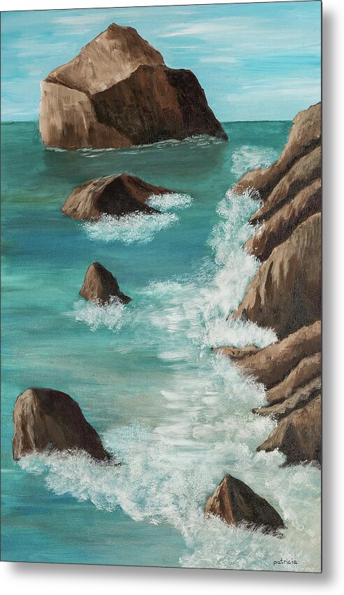 California Coast Metal Print featuring the painting Coastal Symphony III by Patricia Gould