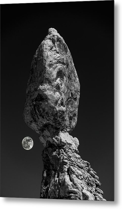 Balanced Rock Metal Print featuring the photograph Balanced Moon - Rock of Ages Series #6 2011 2/10 by Robert Khoi