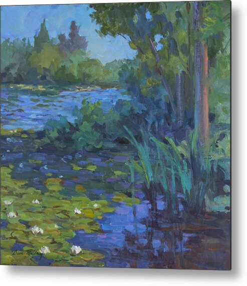 Lily Pond Metal Print featuring the painting Lily Pond #2 by Diane McClary