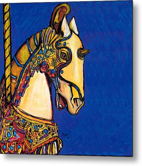 Carousel Metal Print featuring the painting Carousel Horse by Dale Moses