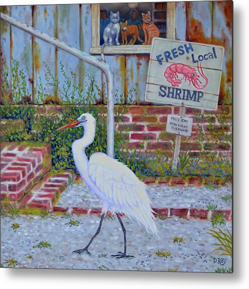 Shem Creek Metal Print featuring the painting Fresh Local Shrimp by Dwain Ray