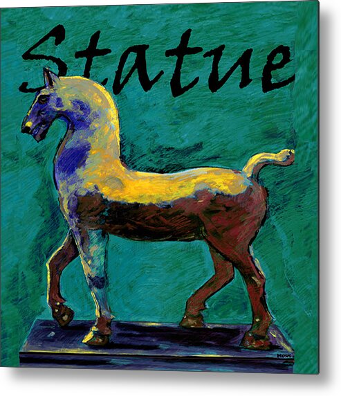 Horse Metal Print featuring the painting Horse Statue by Dale Moses