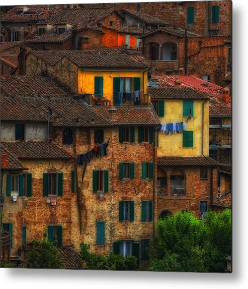 Italy Architecture Metal Print featuring the photograph Italian Village View by Bob Coates