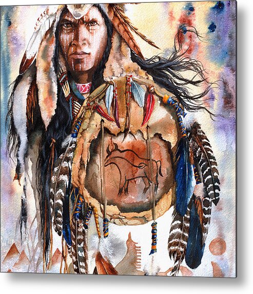 Native Metal Print featuring the painting Keeper Of Legends by Peter Williams