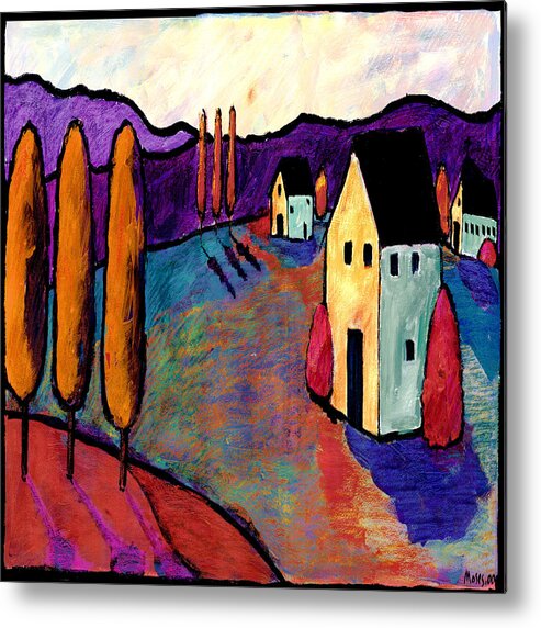 Village Metal Print featuring the painting Morning Village by Dale Moses