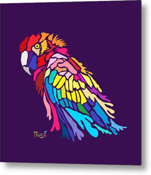 Bird Metal Print featuring the digital art Parrot beauty by Anthony Mwangi
