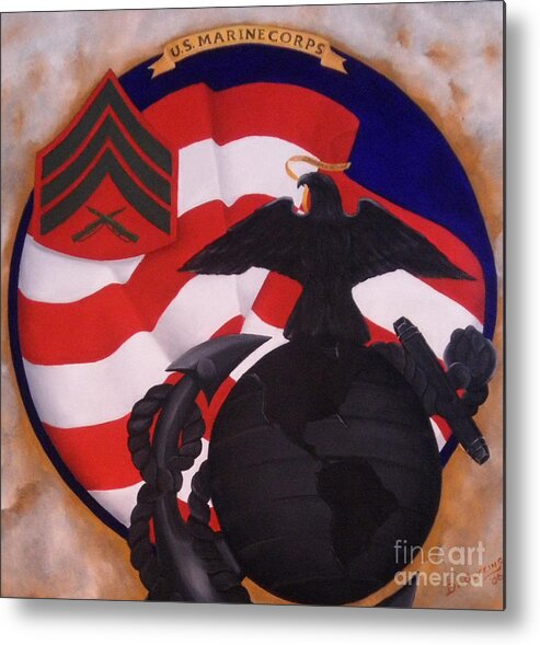 Military Paintings Metal Print featuring the painting Semper Fidelis by D L Gerring