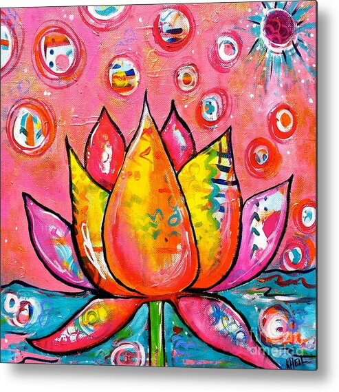 Lotus Metal Print featuring the painting Spring in India by Kim Heil