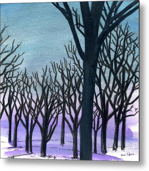 Frozen Trees Metal Print featuring the painting Stable Trees by Rene Capone