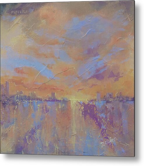 Semi-abstract Metal Print featuring the painting Another Dimension by Laura Lee Zanghetti