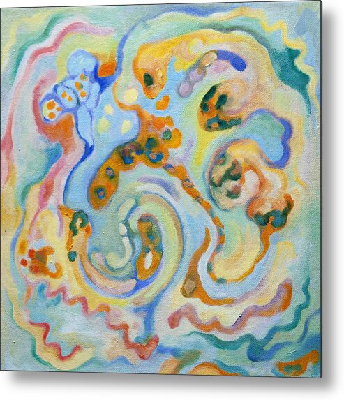 Embryonic Metal Print featuring the painting Embryonic Forms 4 by Shoshanah Dubiner
