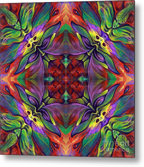 Rorshach Metal Print featuring the painting Masqparade Tapestry 7D by Ricardo Chavez-Mendez