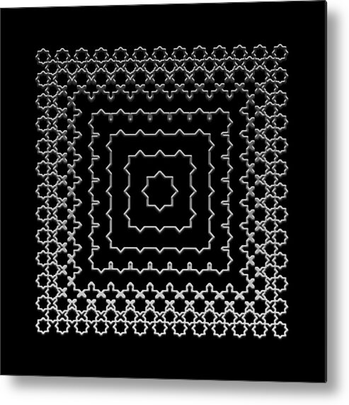 Metallic Lace Metal Print featuring the digital art Metallic Lace AII by Robert Krawczyk