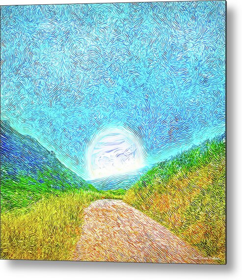 Joelbrucewallach Metal Print featuring the digital art Moonlit Path - Marin California Trail by Joel Bruce Wallach