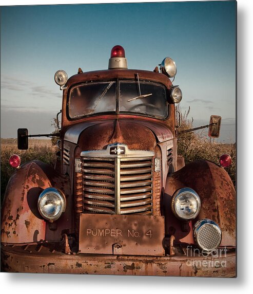 Pumper Metal Print featuring the photograph Pumper No 4 Fire Truck in the Mississippi Delta by T Lowry Wilson