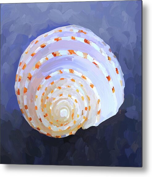 Sea Shell Metal Print featuring the painting SeaShell IV by Jai Johnson