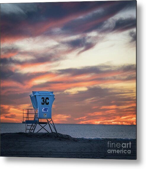 Beach Metal Print featuring the photograph Sunset for Lifeguard Tower 3C by David Levin
