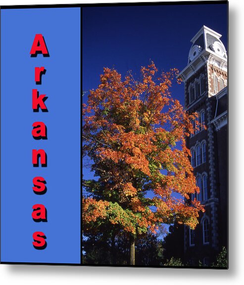 University Of Arkansas Metal Print featuring the photograph U of A Old Main by Curtis J Neeley Jr