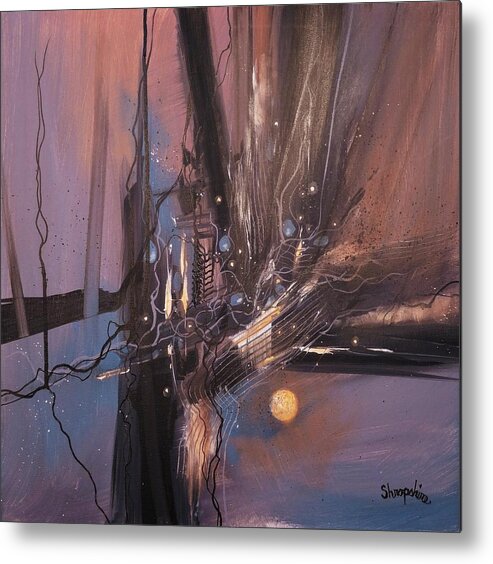 Abstract Metal Print featuring the painting Afterglow by Tom Shropshire