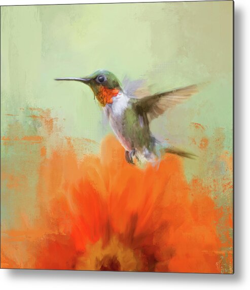 Colorful Metal Print featuring the painting Garden Beauty by Jai Johnson