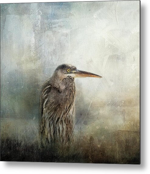 Blue Heron Metal Print featuring the photograph Hiding In The Reeds by Jai Johnson