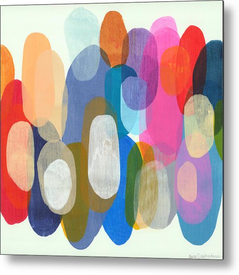 Abstract Metal Print featuring the painting Making Origami by Claire Desjardins