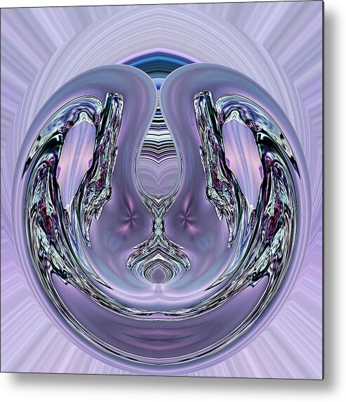 Fractal Art Metal Print featuring the digital art Calming Amethyst by Connie Publicover