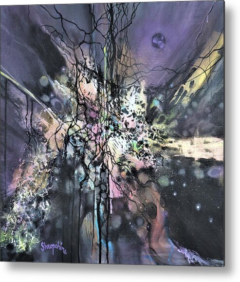 Abstract Metal Print featuring the painting Chaos by Tom Shropshire