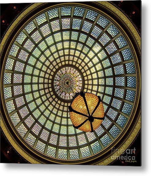 Art Metal Print featuring the photograph Chicago Cultural Center Dome Square by David Levin