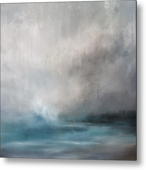 Ocean Metal Print featuring the painting Churning Sea by Jai Johnson