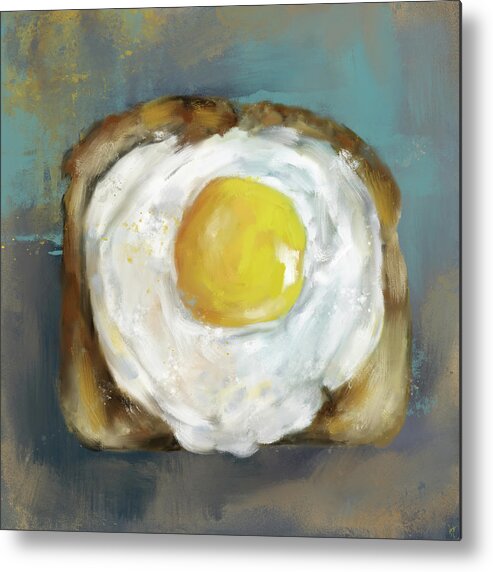 Egg Metal Print featuring the painting Egg On Toast by Jai Johnson