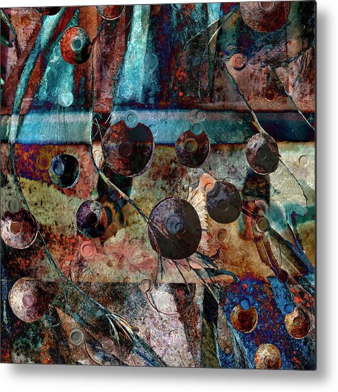 Abstract Metal Print featuring the digital art Geometric Textures by Sandra Selle Rodriguez