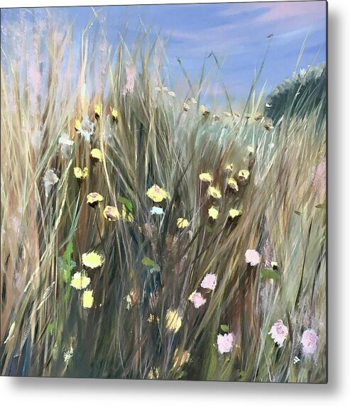 Oil Landscape Painting Metal Print featuring the painting Meadow Art Print by Barbara J Hart