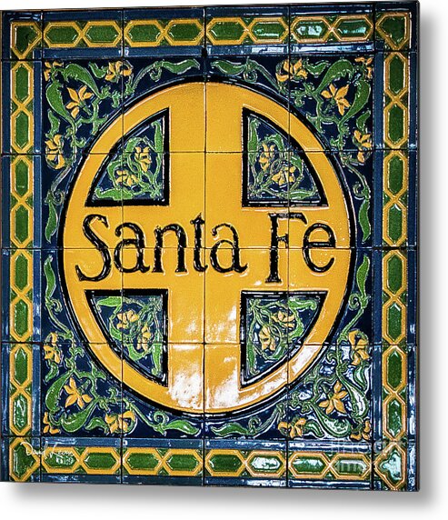 Amtrak Metal Print featuring the photograph Santa Fe Train Station Emblem by David Levin