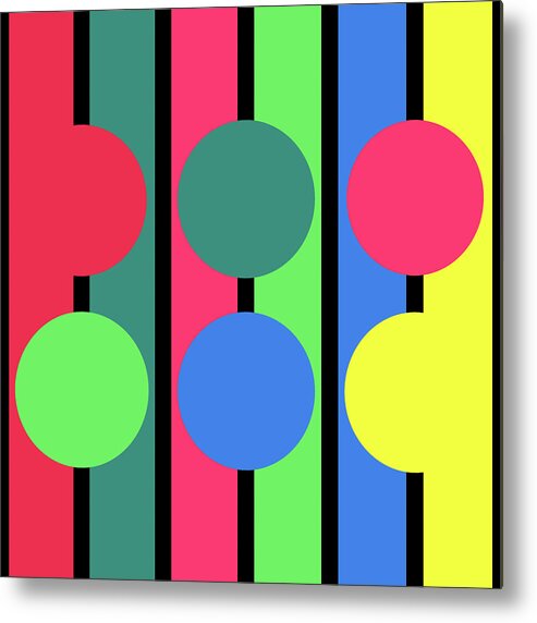 Abstract Metal Print featuring the painting Winter Circle Stripe - Colour Alphabet by Revad Codedimages