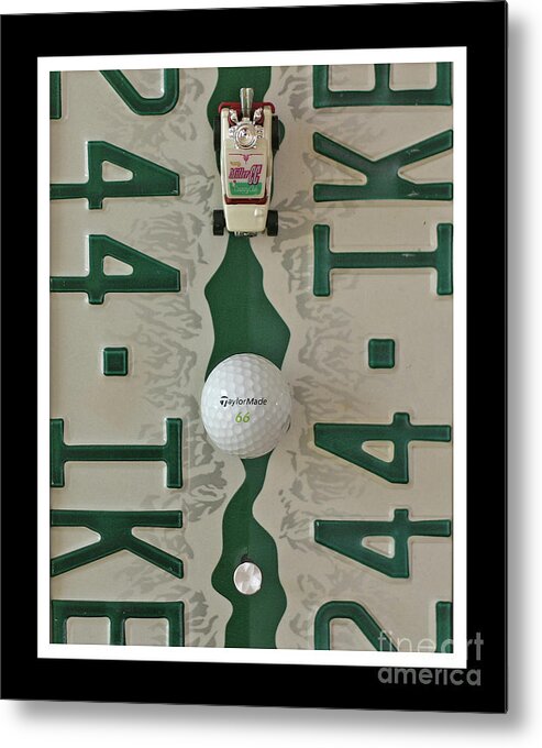 Colorado Metal Print featuring the mixed media Colorado Golf Print - Recycled License Plate and Golf Art by Steven Shaver