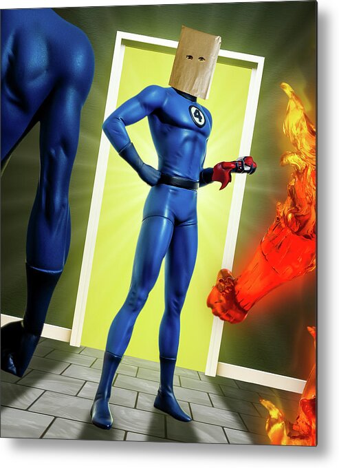 Fantastic Four Metal Print featuring the photograph The Bombastic Bag-Man by Blindzider Photography