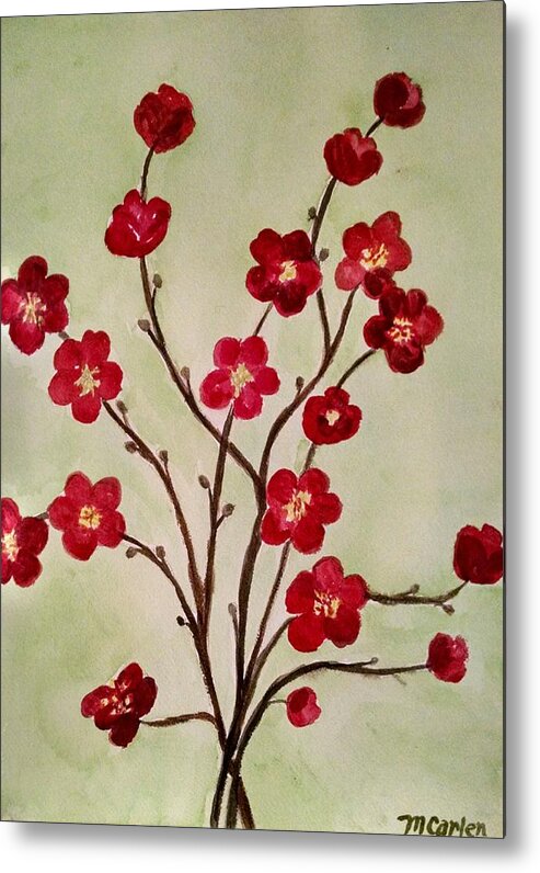 Flowers Metal Print featuring the painting Asian Blossoms by M Carlen