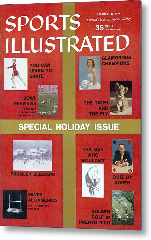 1950-1959 Metal Print featuring the photograph 1958 Special Holiday Issue Sports Illustrated Cover by Sports Illustrated