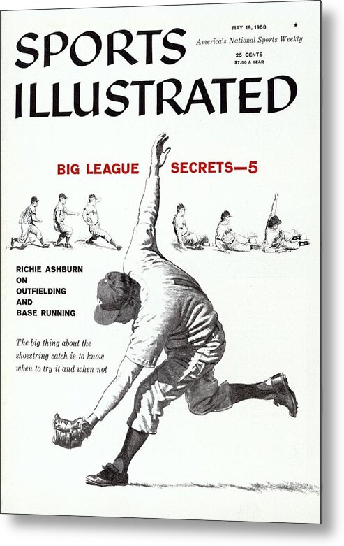 Magazine Cover Metal Print featuring the photograph Big League Secrets - Outfielding And Base Running Sports Illustrated Cover by Sports Illustrated
