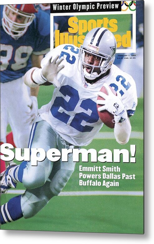 Atlanta Metal Print featuring the photograph Dallas Cowboys Emmitt Smith, Super Bowl Xxviii Sports Illustrated Cover by Sports Illustrated
