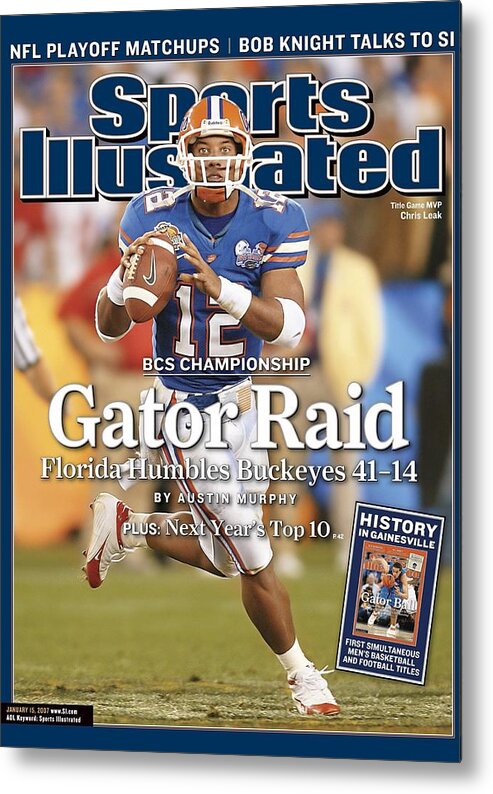 Sports Illustrated Metal Print featuring the photograph Florida Qb Chris Leak, 2007 Bcs National Championship Game Sports Illustrated Cover by Sports Illustrated
