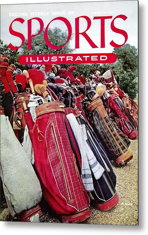 Magazine Cover Metal Print featuring the photograph Golf Bags, 1954 Masters Tournament Sports Illustrated Cover by Sports Illustrated