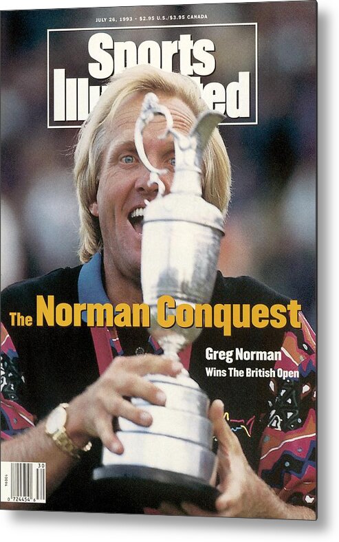 Magazine Cover Metal Print featuring the photograph Greg Norman, 1993 British Open Sports Illustrated Cover by Sports Illustrated