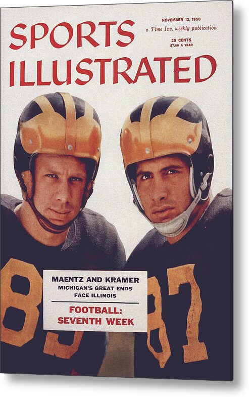 Magazine Cover Metal Print featuring the photograph Michigan Tom Maentz And Ron Kramer Sports Illustrated Cover by Sports Illustrated